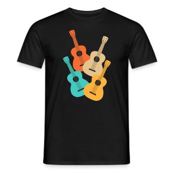 Ukulélé Musiciens colorés - T-shirt homme - noir - Devant - AI Model Male 178 light (178cm)
