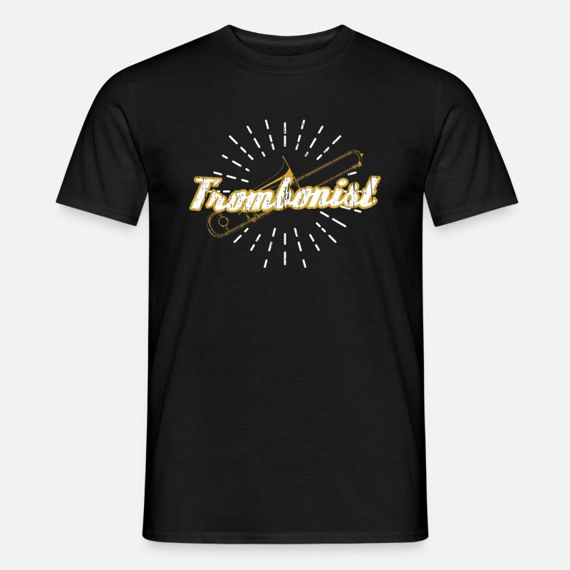 Posaune - Männer T-Shirt - Schwarz