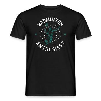 badminton - Men's T-Shirt - black - Front - AI Model Male 178 light (178cm)