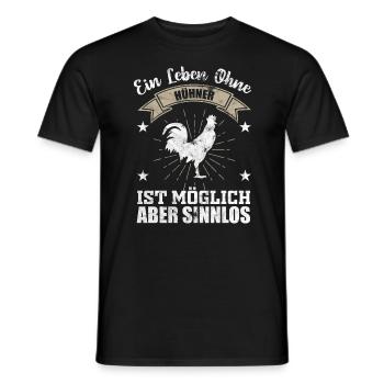 chicken - Men's T-Shirt - black - Front - AI Model Male 178 light (178cm)