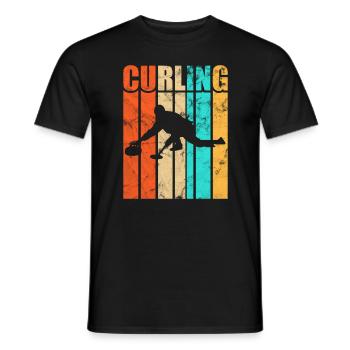 Jeux de curling - T-shirt homme - noir - Devant - AI Model Male 178 light (178cm)