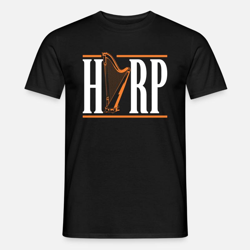 Harfe - Männer T-Shirt - Schwarz