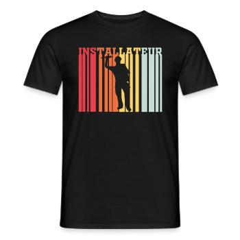 Installer Retro - Men's T-Shirt - black - Front - AI Model Male 178 light (178cm)