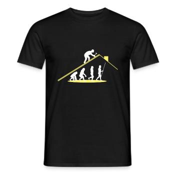 Ouvrier Evolution Couvreur - T-shirt homme - noir - Devant - AI Model Male 178 light (178cm)