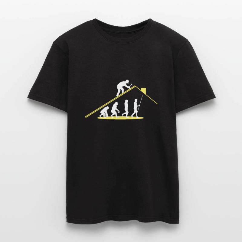 Dachdecker Evolution Arbeiter Männer T-Shirt
