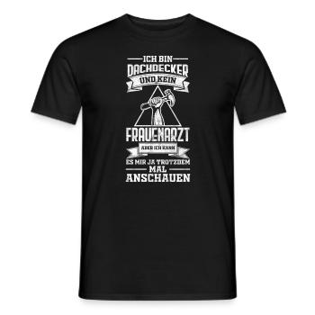 Lustige Dachdecker Sprüche - Männer T-Shirt - Schwarz - Vorne - AI Model Male 178 light (178cm)
