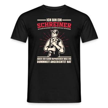 Tischler Schreiner lustige Sprüche - Männer T-Shirt - Schwarz - Vorne - AI Model Male 178 light (178cm)