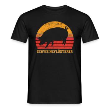 Pig pigs Pig whisperer - Men's T-Shirt - black - Front - AI Model Male 178 light (178cm)