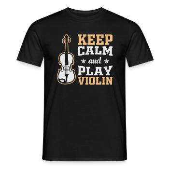 Violin violin - Men's T-Shirt - black - Front - AI Model Male 178 light (178cm)