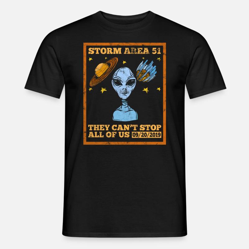 Alien UFO - Männer T-Shirt - Schwarz