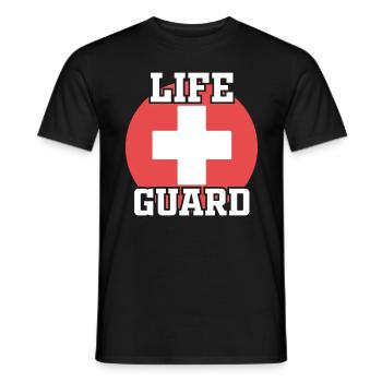 Bademeister Lifeguard Rettungsschwimmer - Men's T-Shirt - black - Front - AI Model Male 178 light (178cm)