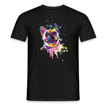 French Bulldog Bright Colors Gift - Men's T-Shirt - black - Front - AI Model Male 178 light (178cm)