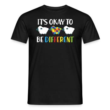 Autism - Puzzle Sheep - Men's T-Shirt - black - Front - AI Model Male 178 light (178cm)