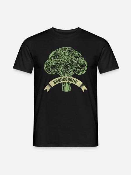 Vegan - broccoli vegetables - Men's T-Shirt - black