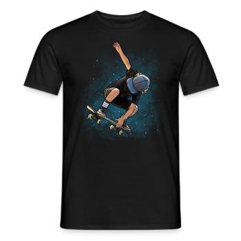 Skater skateboard - Men's T-Shirt - black - Front - AI Model Male 178 light (178cm)