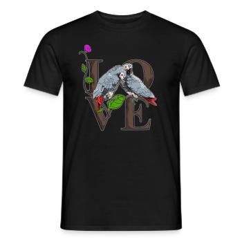 Graupapagei - Männer T-Shirt - Schwarz - Vorne - AI Model Male 178 light (178cm)