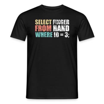 Informatiker - select finger from hand where ID - Männer T-Shirt - Schwarz - Vorne - AI Model Male 178 light (178cm)