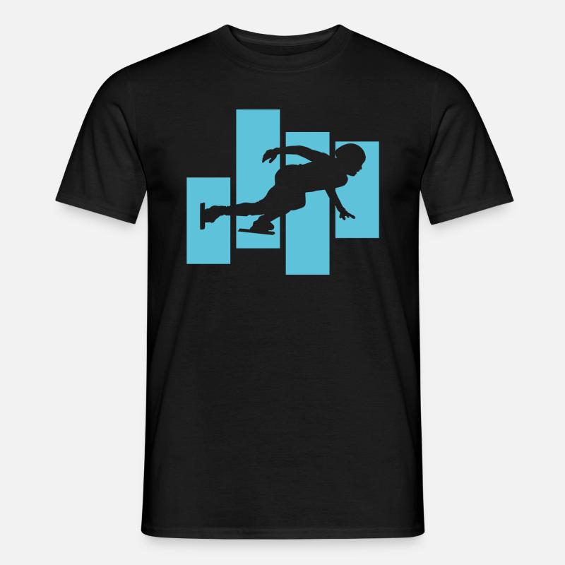 Eisschnelllauf - Männer T-Shirt - Schwarz