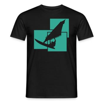 planche à voile - T-shirt homme - noir - Devant - AI Model Male 178 light (178cm)