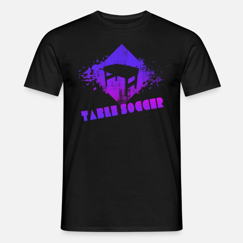 kicker tischfussball geschenk neon - Männer T-Shirt - Schwarz
