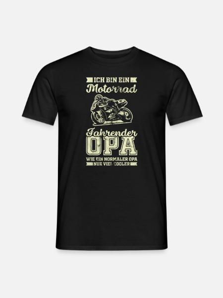 Motorradfahrer Motorrad Opa Vater Geschenk - Männer T-Shirt - Schwarz