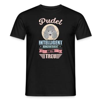 Hund Pudel Witz Lustig Tier Geschenkidee - Männer T-Shirt - Schwarz - Vorne - AI Model Male 178 light (178cm)