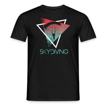 parachutist gift parachute - Men's T-Shirt - black - Front - AI Model Male 178 light (178cm)