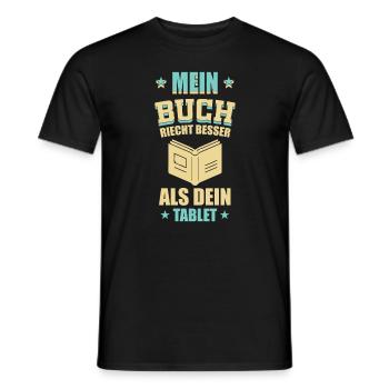Bücher Lesen - Mein Buch riecht besser - Männer T-Shirt - Schwarz - Vorne - AI Model Male 178 light (178cm)