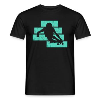 Longboard - Männer T-Shirt - Schwarz - Vorne - AI Model Male 178 light (178cm)
