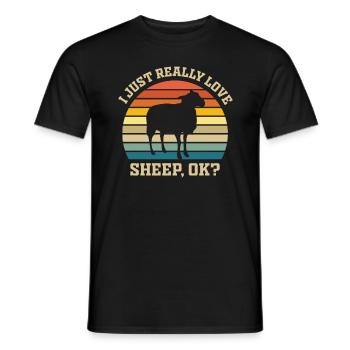 Sheep - shepherd shepherd gift idea - Men's T-Shirt - black - Front - AI Model Male 178 light (178cm)