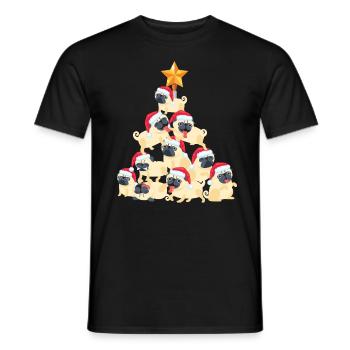 Weihnachtsinspirierter Entwurf für Mops-Liebhaber - Männer T-Shirt - Schwarz - Vorne - AI Model Male 178 light (178cm)