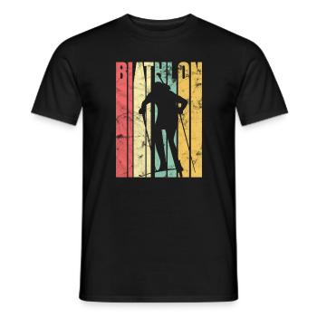 Biathlon Retro - Männer T-Shirt - Schwarz - Vorne - AI Model Male 178 light (178cm)