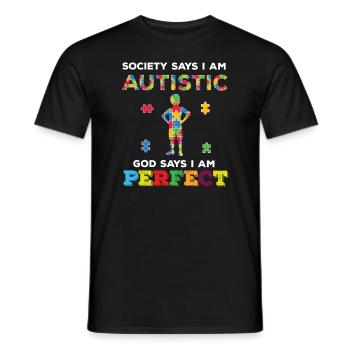 Autismeontwerp voor autistische liefhebbers - Heren T-shirt - zwart - Voor - AI Model Male 178 light (178cm)