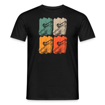 Trombone retro - Men's T-Shirt - black - Front - AI Model Male 178 light (178cm)
