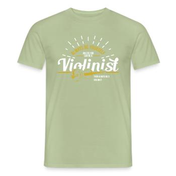 violon - T-shirt homme - vert sauge - Devant - AI Model Male 178 light (178cm)