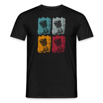 drums perkussion djembe - Männer T-Shirt - Schwarz - Vorne - AI Model Male 178 light (178cm)