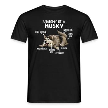 Anatomie d'un chien Husky - T-shirt homme - noir - Devant - AI Model Male 178 light (178cm)