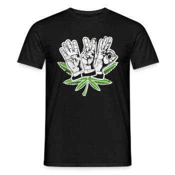 420 hemp plant - Men's T-Shirt - black - Front - AI Model Male 178 light (178cm)