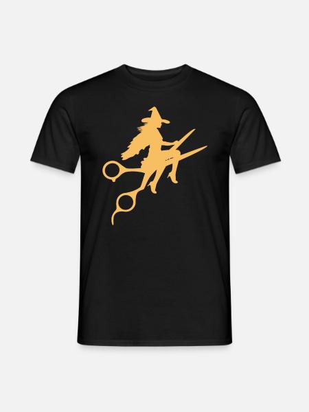 Witch on Scissors - Men's T-Shirt - black