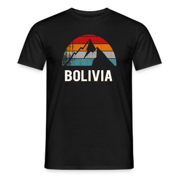 Bolivia retro mountain nature bolivia - Men's T-Shirt - black - Front - AI Model Male 178 light (178cm)