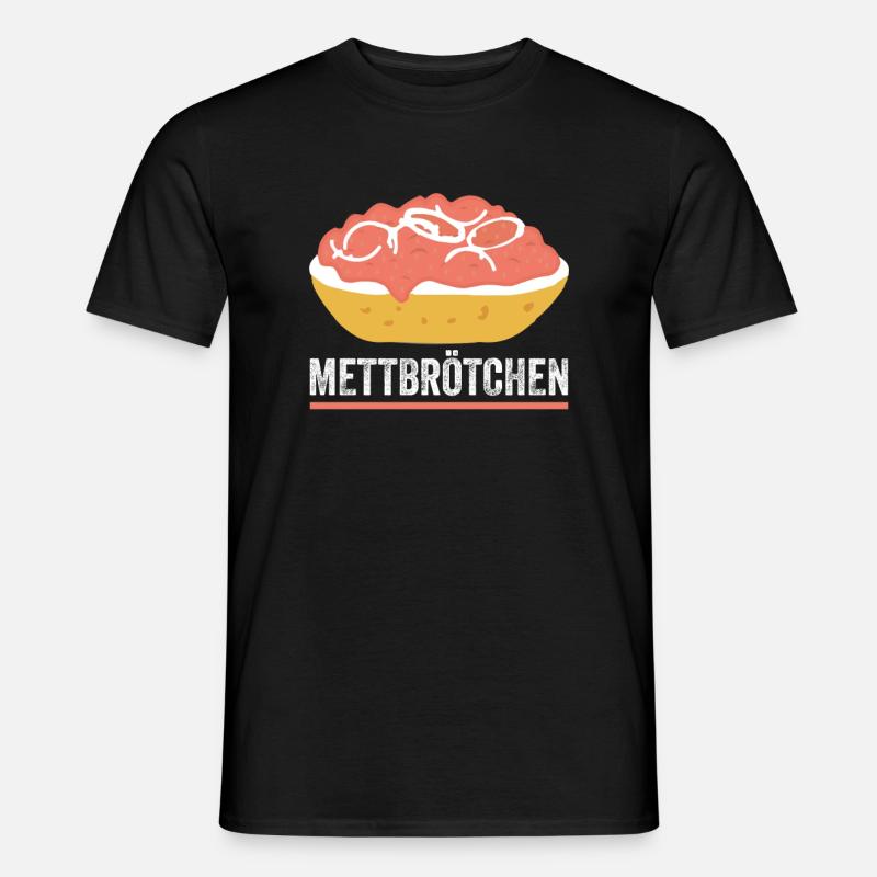 Mettbrötchen - Männer T-Shirt - Schwarz