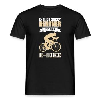 E-Biker & Rentner - Männer T-Shirt - Schwarz - Vorne - AI Model Male 178 light (178cm)