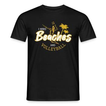 Beach-Volleyball - Männer T-Shirt - Schwarz - Vorne - AI Model Male 178 light (178cm)