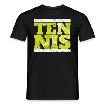 Tennis - Männer T-Shirt - Schwarz - Vorne - AI Model Male 178 light (178cm)