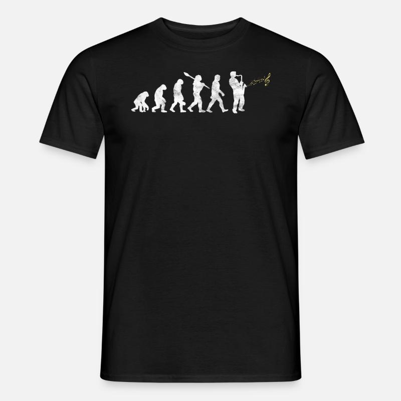 Saxophone Saxophonist Evolution - Männer T-Shirt - Schwarz
