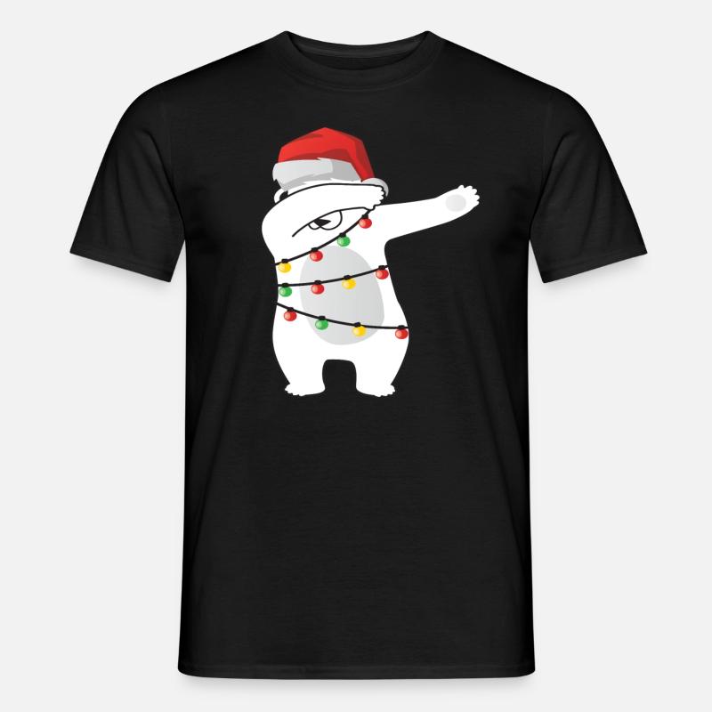 Betupfender Eisbär - Männer T-Shirt - Schwarz