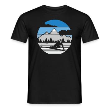 Ski alpin Ski de montagne en hiver - T-shirt homme - noir - Devant - AI Model Male 178 light (178cm)