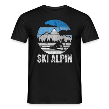 Ski Alpin Wintersport - Männer T-Shirt - Schwarz - Vorne - AI Model Male 178 light (178cm)