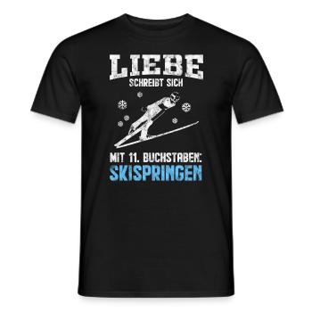 Skispringen Leidenschaft & Liebe - Männer T-Shirt - Schwarz - Vorne - AI Model Male 178 light (178cm)