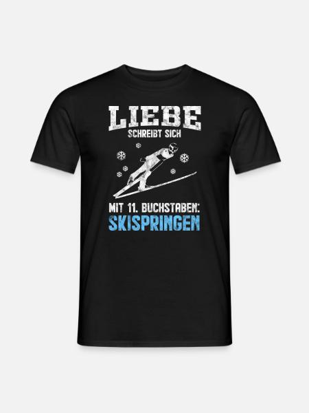 Skispringen Leidenschaft & Liebe - Männer T-Shirt - Schwarz